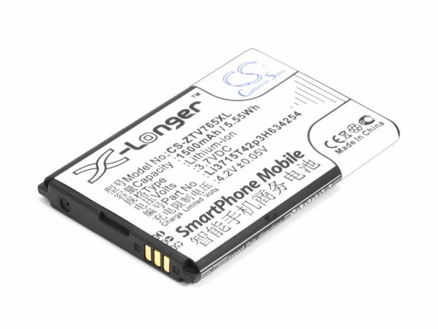 

Аккумулятор CameronSino CS-ZTV765XL для ZTE Leo Q1 (Li3715T42p3H634254), Li-Ion, 1500, 3.7V (P104.01484), CS-ZTV765XL