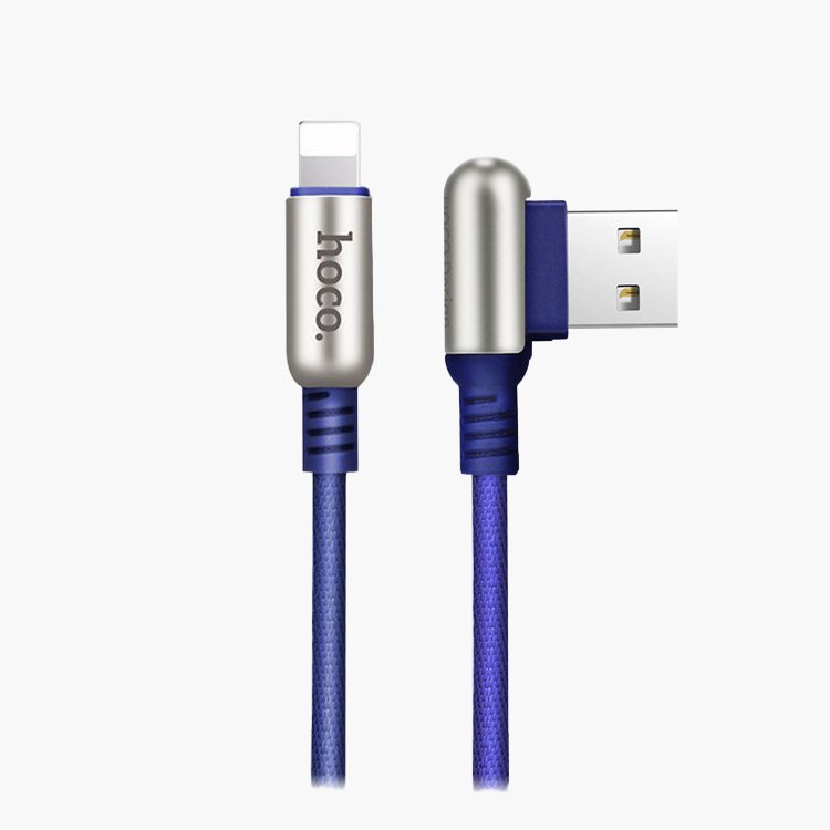 

Кабель USB-Lightning 8-pin, 2.4A, 1.2м, синий HOCO Capsule U17 (92727), U17