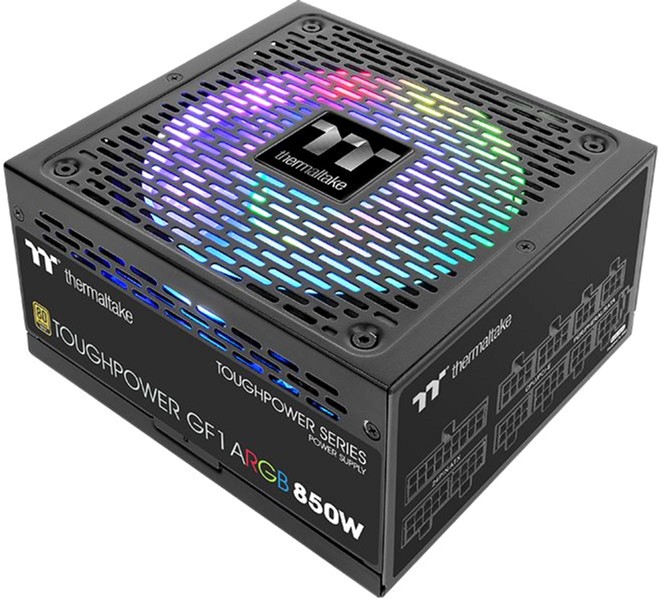 Блок питания 850 Вт, Thermaltake Toughpower GF1 ARGB, 140 мм 80 Plus Gold