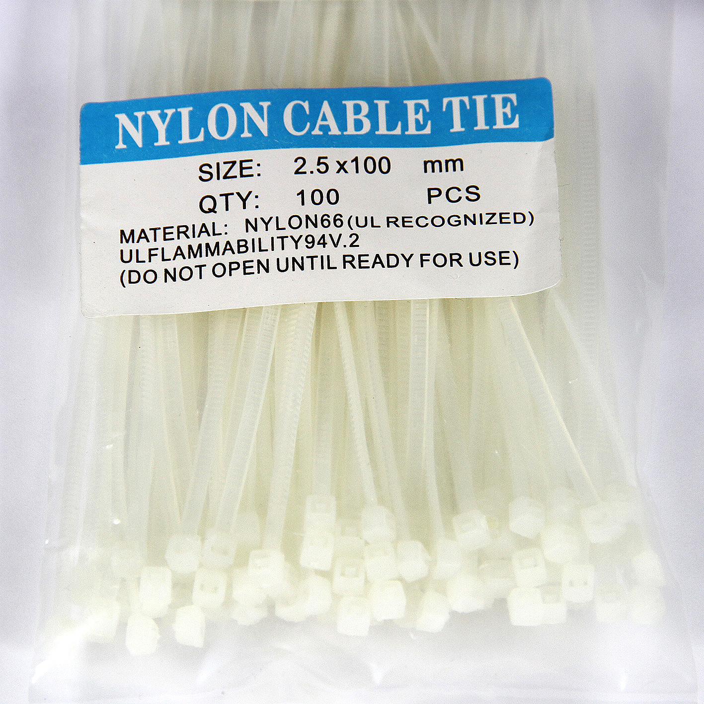 

Стяжка Telecom, 100мм x 2.5мм, 100шт., белый (TIE2.5X100MM-W)