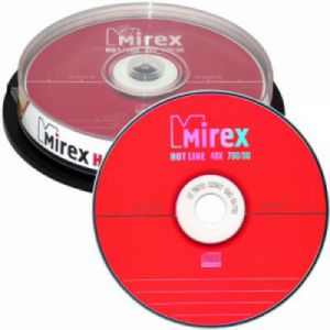 Диск CD-R 700Mb 48x Mirex, Hotline, Cake Box (10шт)