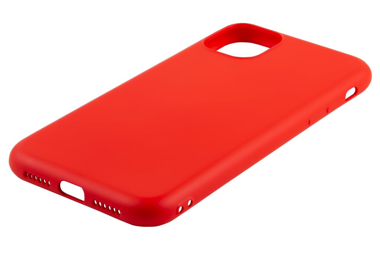Чехол-накладка Red Line Auckland для смартфона Apple iPhone 11, силикон/микрофибра, красный