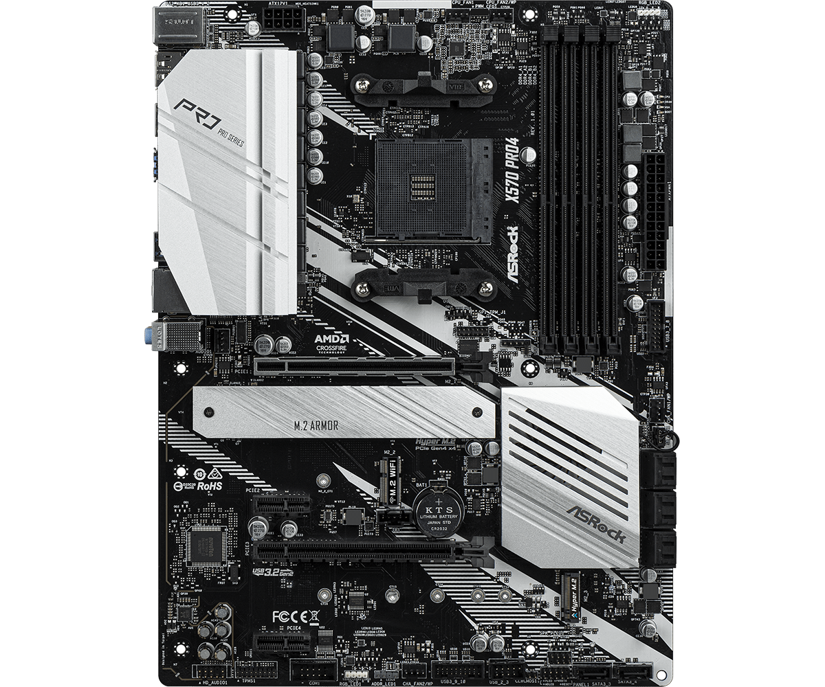 Материнская плата ASRock X570 Pro4, SocketAM4, AMD X570, ATX