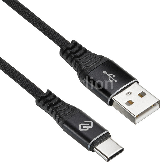 Кабель USB 2.0(Am)-USB 2.0 Type-C(m), 1.2 м, черный Digma