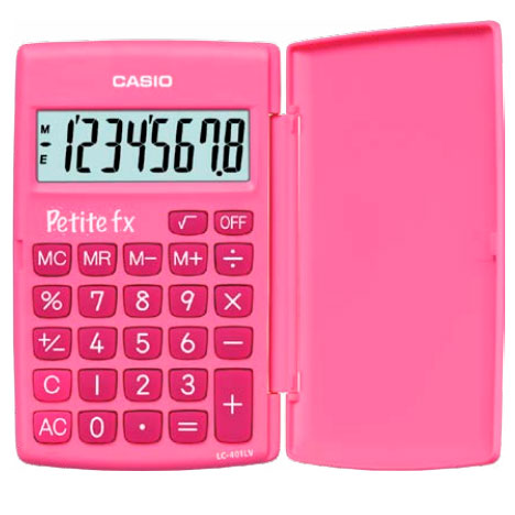 

Калькулятор карманный CASIO Petit fx, 8-разрядный, кол-во функций:4, однострочный экран, розовый (LC-401LV-PK), Petit fx