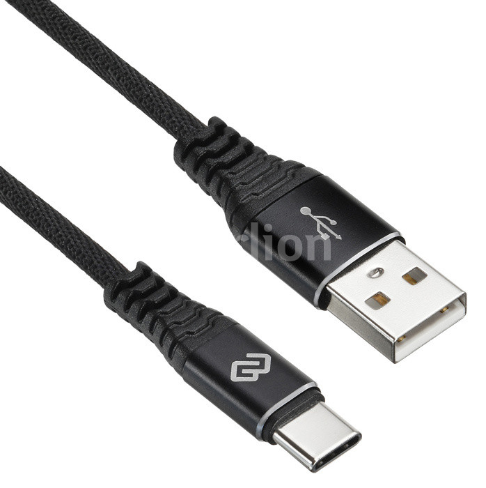 Кабель USB 2.0(Am)-USB 2.0 Type-C(m), 3 м, черный Digma