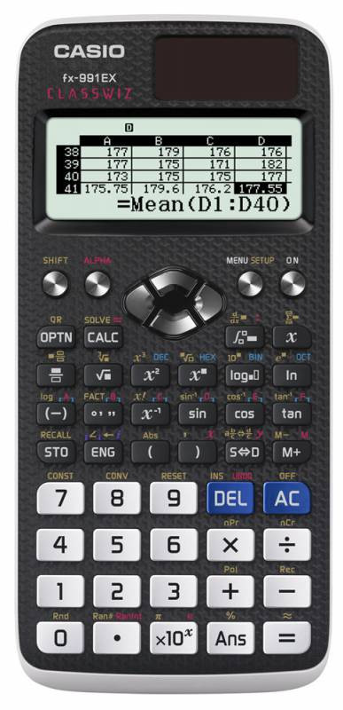 

Калькулятор научный CASIO Classwiz FX-991EX, 10+2-разрядный, кол-во функций:552, многострочный экран, черный (FX-991EX-S-ET-V/FX-991EX-W-ET-V), Classwiz FX-991EX