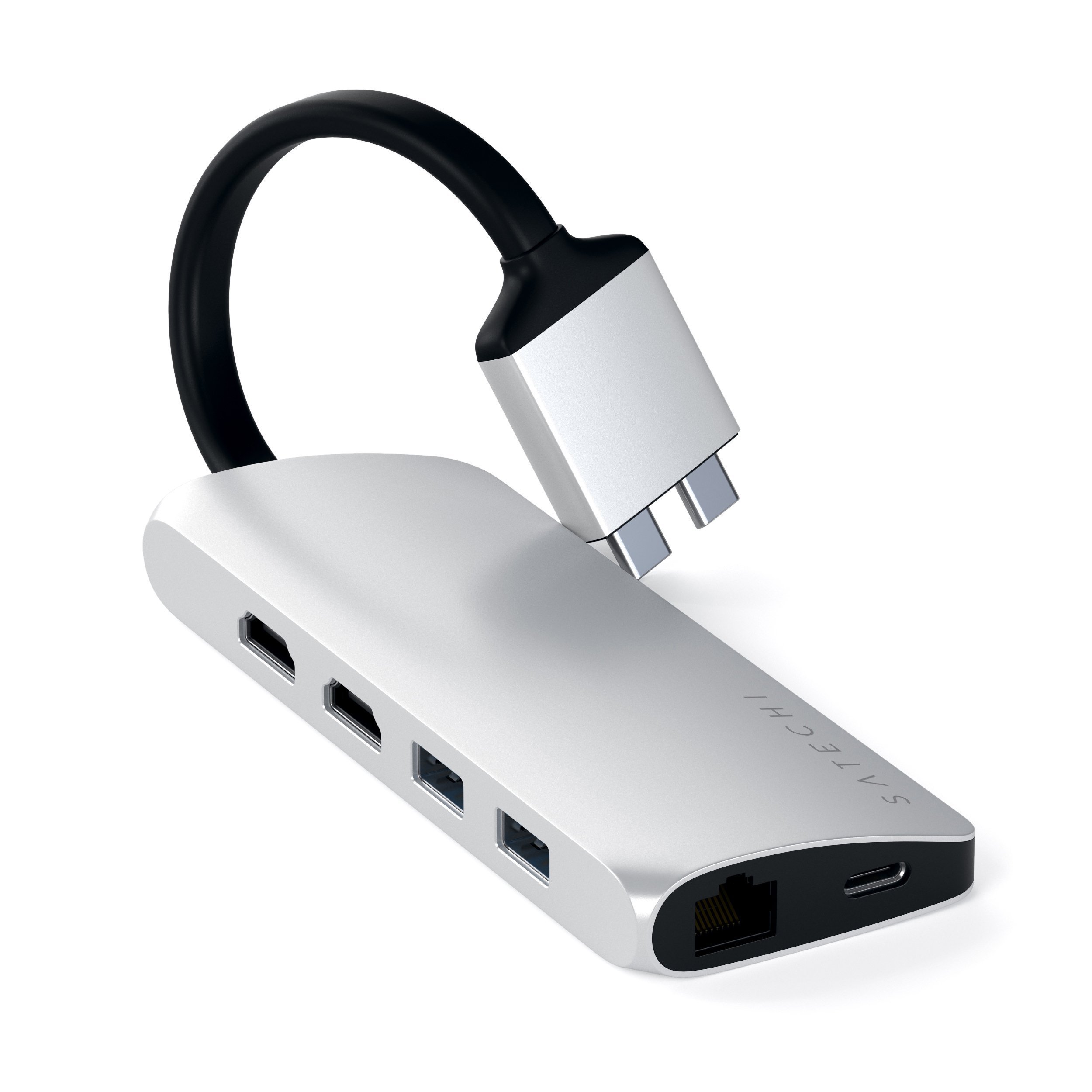 Адаптер Satechi Type-C Dual Multimedia Adapter для Apple MacBook, серебристый (ST-TCDMMAS)