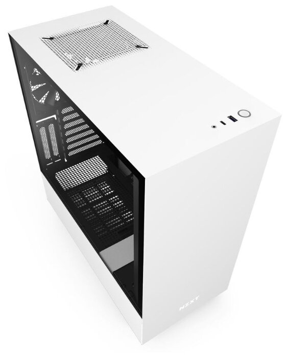 Корпус NZXT H510i White/black, ATX, Midi-Tower, USB 3.0, белый/черный, Без БП (CA-H510I-W1)