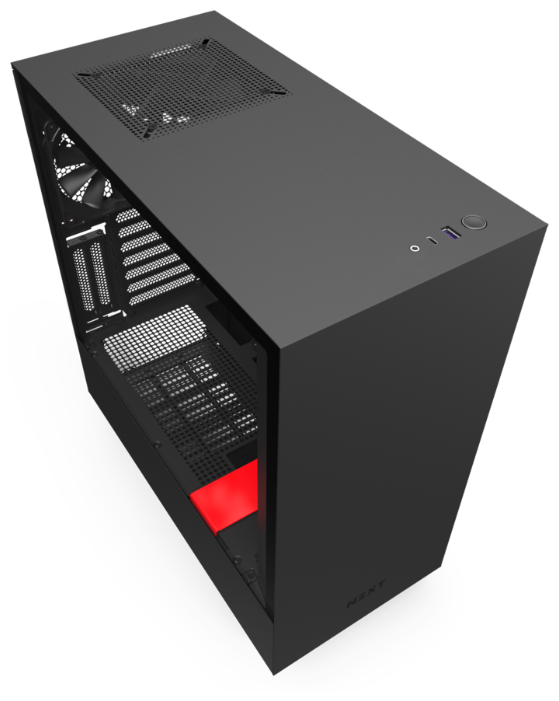 Корпус NZXT H510i Black/red, ATX, Midi-Tower, USB 3.0, черный/красный, Без БП (CA-H510I-BR)