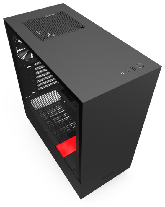 Корпус NZXT H510 Black/red, ATX, Midi-Tower, USB 3.0, черный, Без БП (CA-H510B-BR)