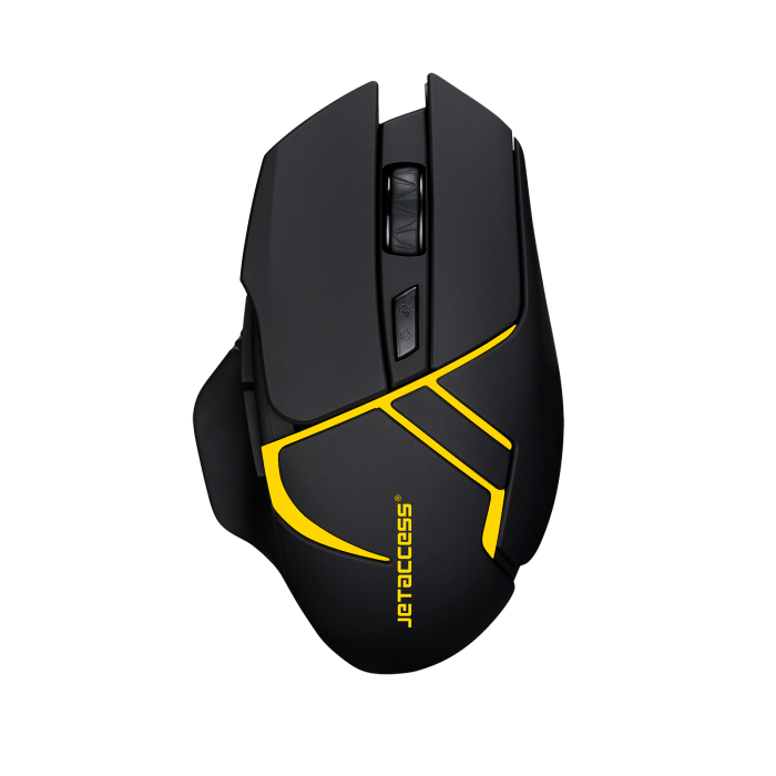 

Мышь беспроводная Jet.A Comfort OM-U64G, 1600dpi, оптическая светодиодная, USB, черный/желтый, Comfort OM-U64G