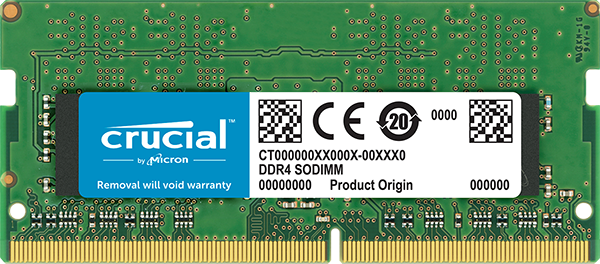 Память DDR4 SODIMM 8Gb, 3200MHz, CL22, 1.2 В, Crucial (CT8G4SFS832A)