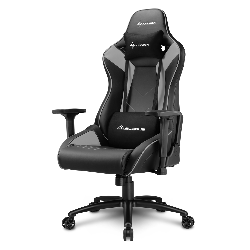 Кресло игровое Sharkoon Elbrus 3, черный/серый