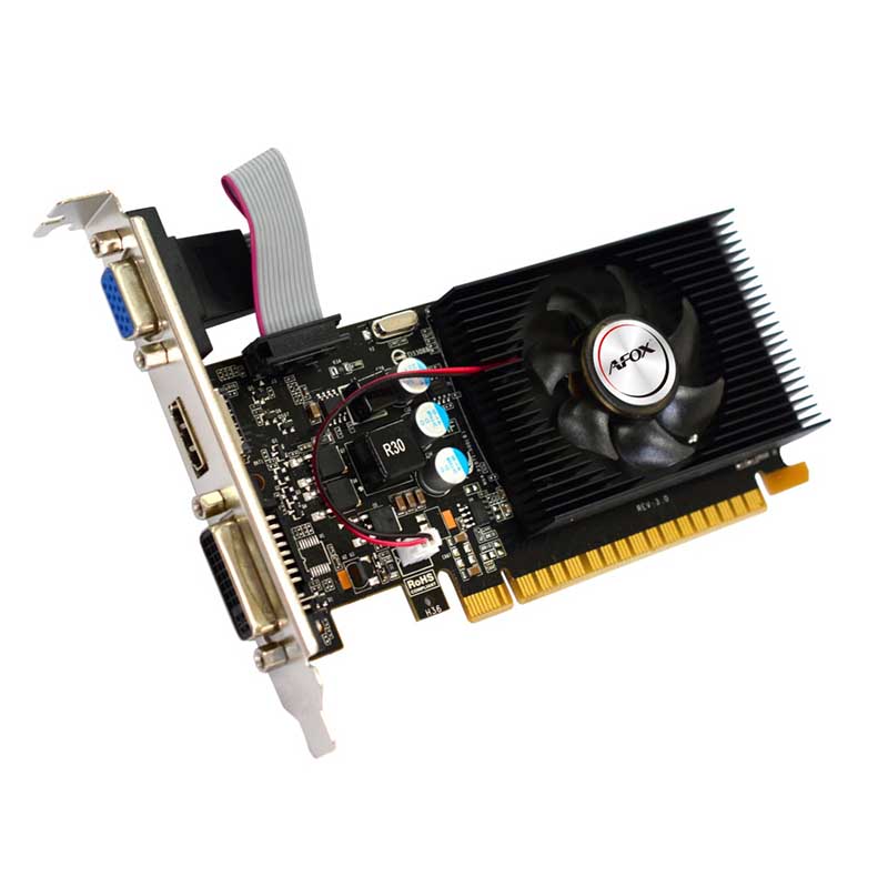 Видеокарта AFOX NVIDIA GeForce GT610, 2Gb DDR3, 64bit, PCI-E, VGA, DVI, HDMI, Retail (AF610-2048D3L7-V5)