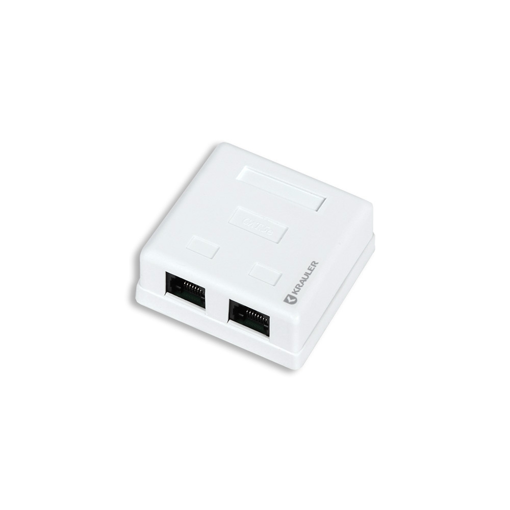 

Розетка RJ-45+RJ-45 открытый монтаж категория 5e, KRAULER (KR-WOC5-PCB-U2)