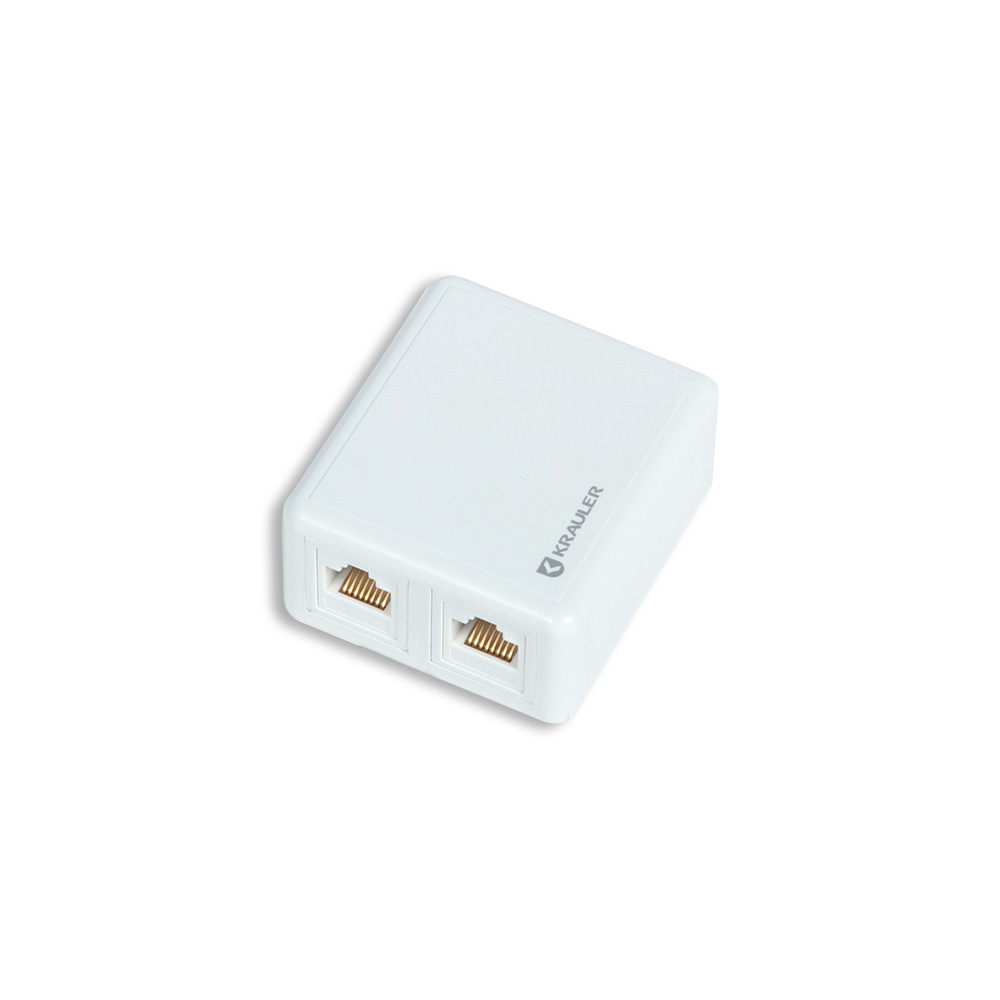 

Розетка RJ-45+RJ-45 открытый монтаж категория 5e, KRAULER (KR-WOC5-KST-U2)