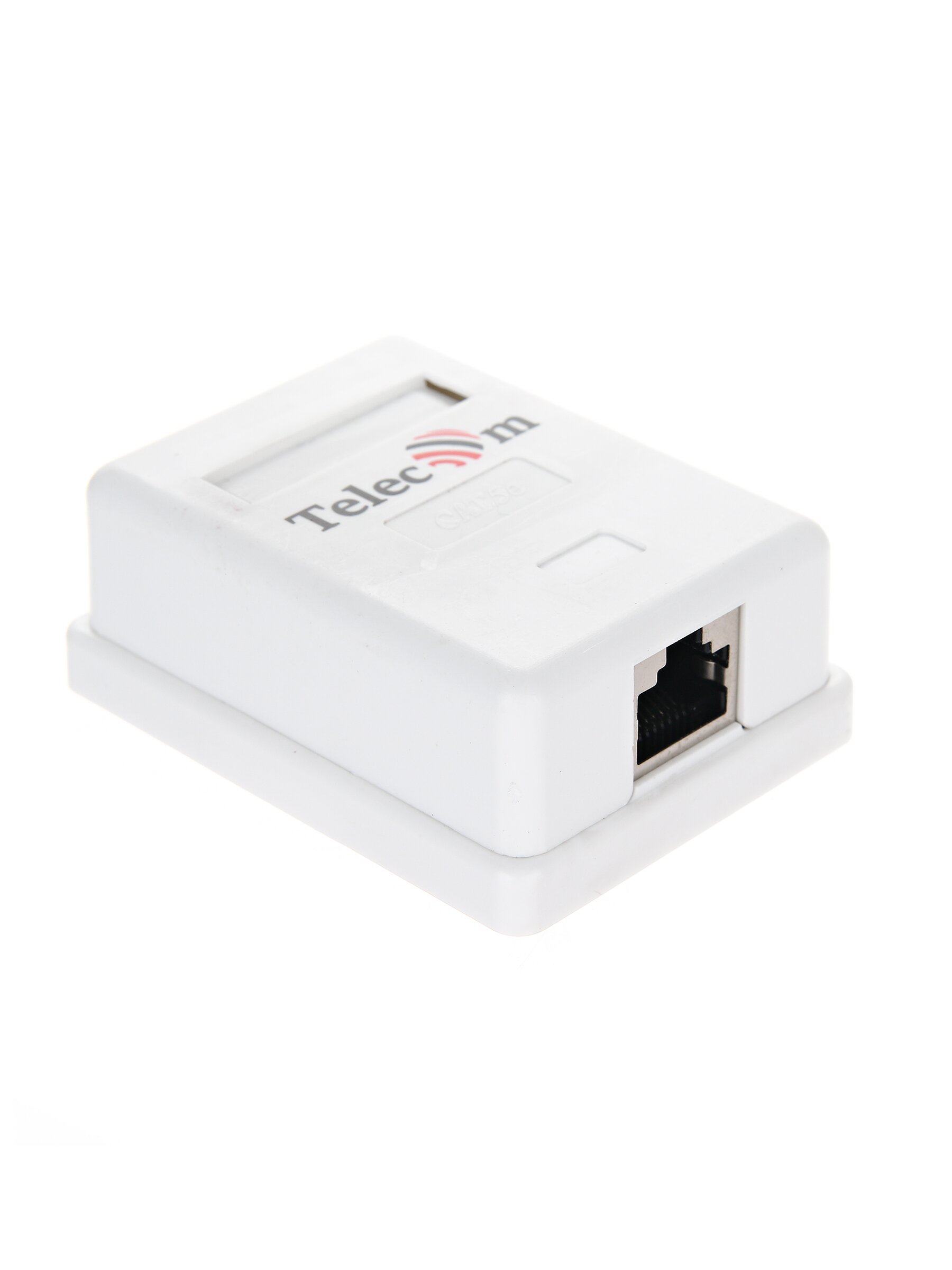 Розетка RJ-45 открытый монтаж категория 5e белый Telecom TC-SB-1-8P8C-C5E-WH 95₽