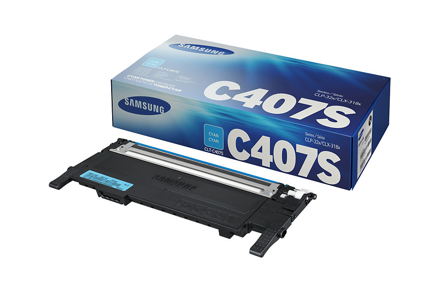 

Картридж лазерный Samsung CLT-C407S/ST998A, голубой, 1000 страниц, оригинальный для Samsung CLP-320/325/CLX-3185, CLT-C407S