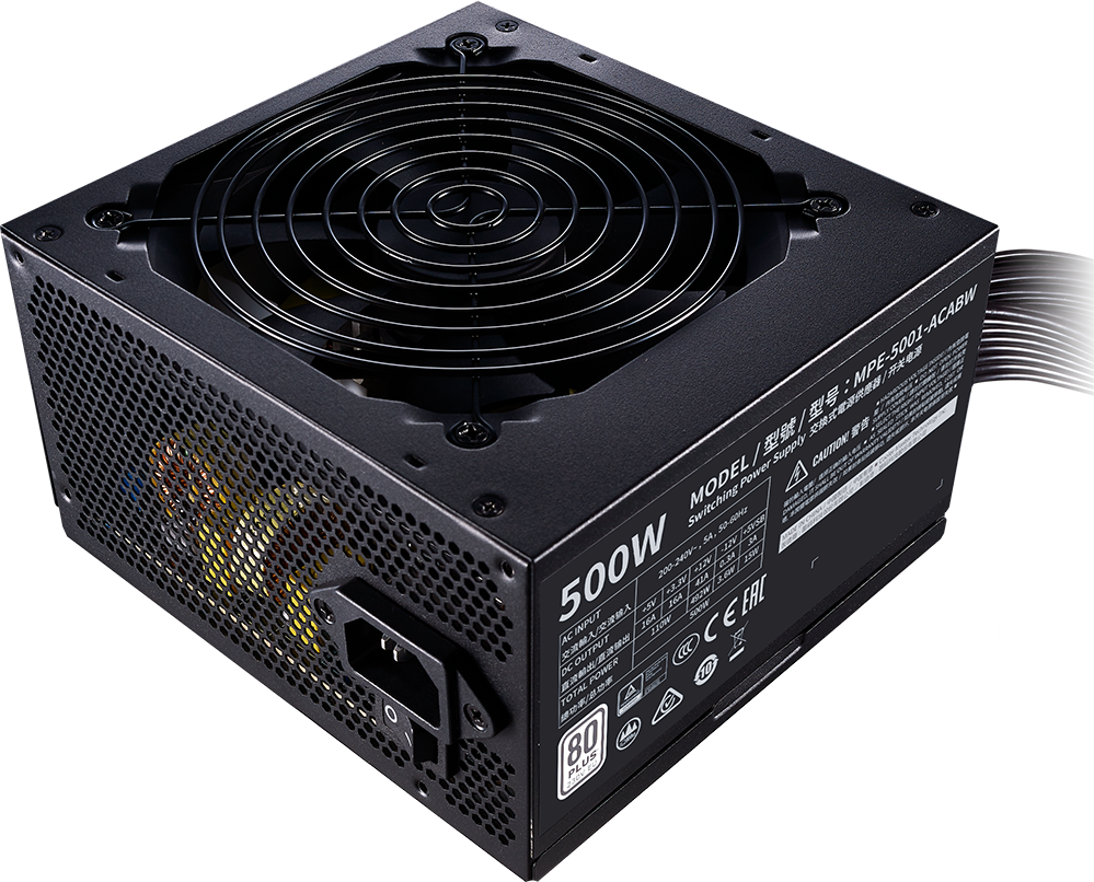 Блок питания 500 Вт, CoolerMaster MWE White V2, 120 мм