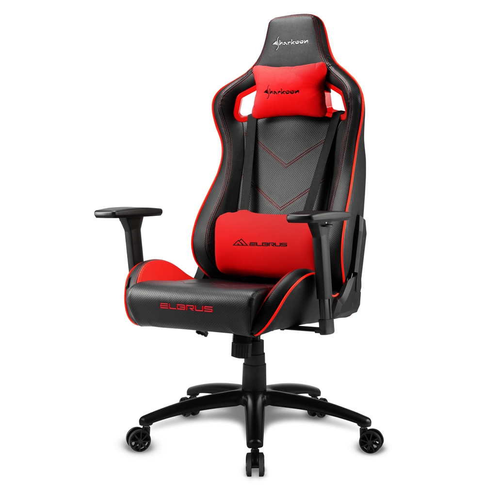 Кресло игровое Sharkoon Elbrus 2, черный/красный