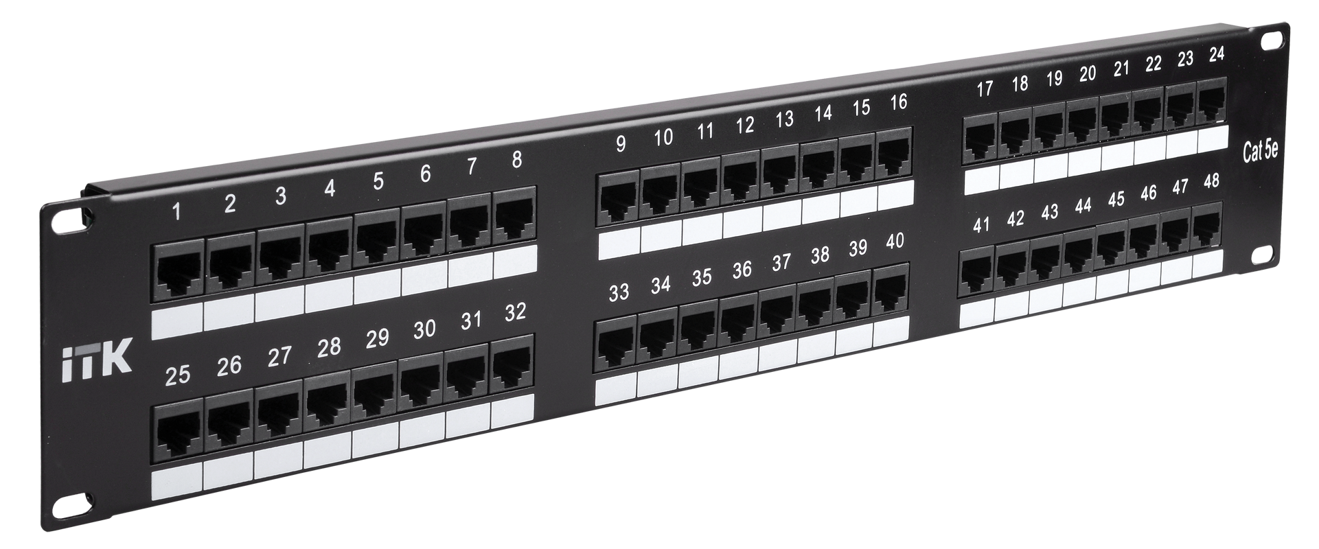 Патч-панель в шкаф 19" 2U, порты: 48xRJ-45 кат. 5e, ITK