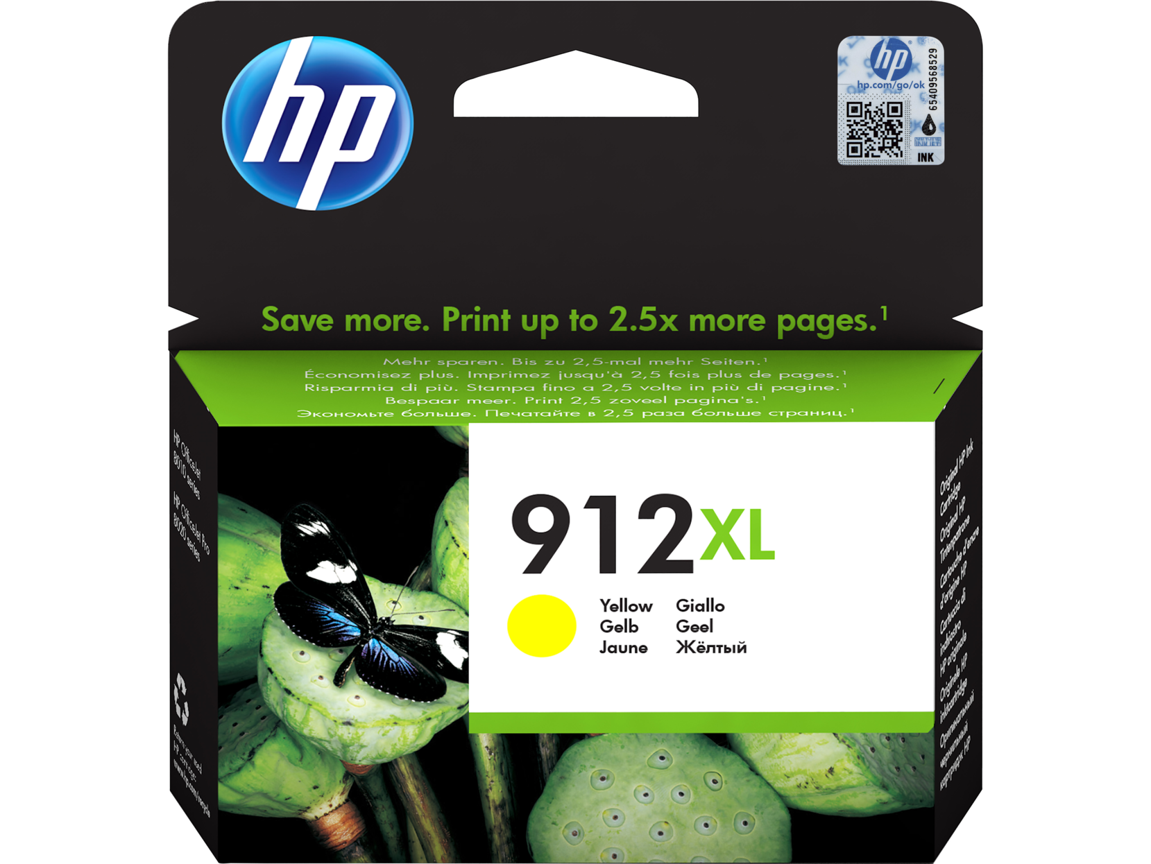 

Картридж струйный HP 912XL (3YL83AE), желтый, оригинальный, ресурс 825 страниц для HP OfficeJet 8013/8023, 912XL