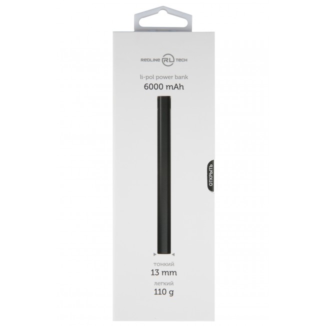 

Портативный аккумулятор (Powerbank) Red Line RP-04 mini, 6000mAh, 1xUSB, 2.1A, черный (УТ000017339), RP-04 mini
