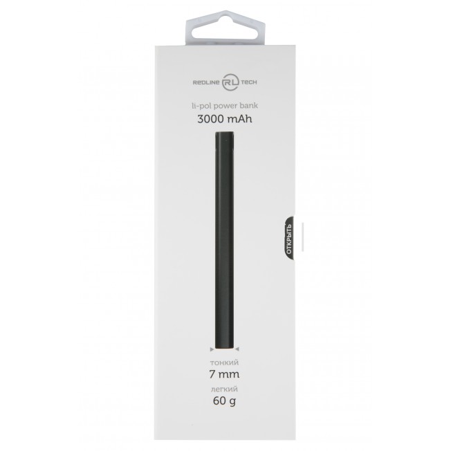

Портативный аккумулятор (Powerbank) Red Line RP-05 mini, 3000mAh, 1xUSB, 2.1A, черный (УТ000017340), RP-05 mini