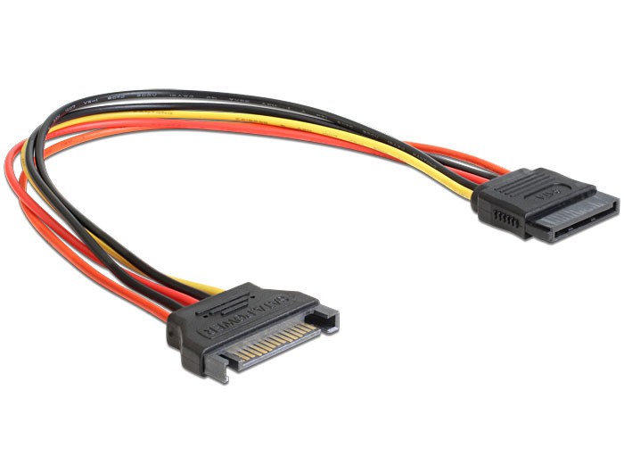 Кабель-удлинитель питания SATA 15-pin(M)-SATA 15-pin(F) Cablexpert 30 см