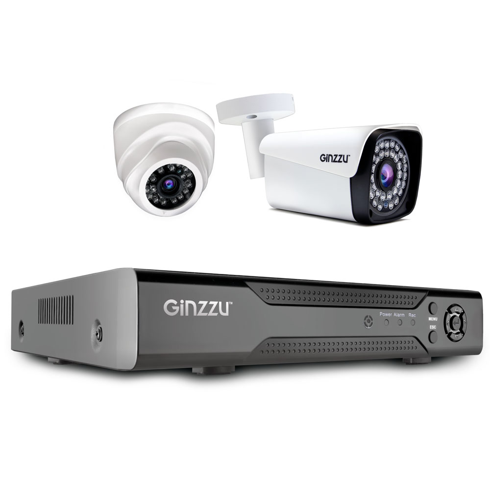 Комплект видеонаблюдения Ginzzu HK-420N, каналов 4, камер 2