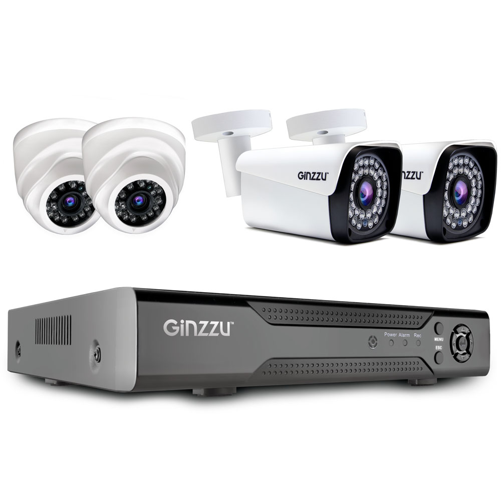 Комплект видеонаблюдения Ginzzu HK-440N, каналов 4, камер 4