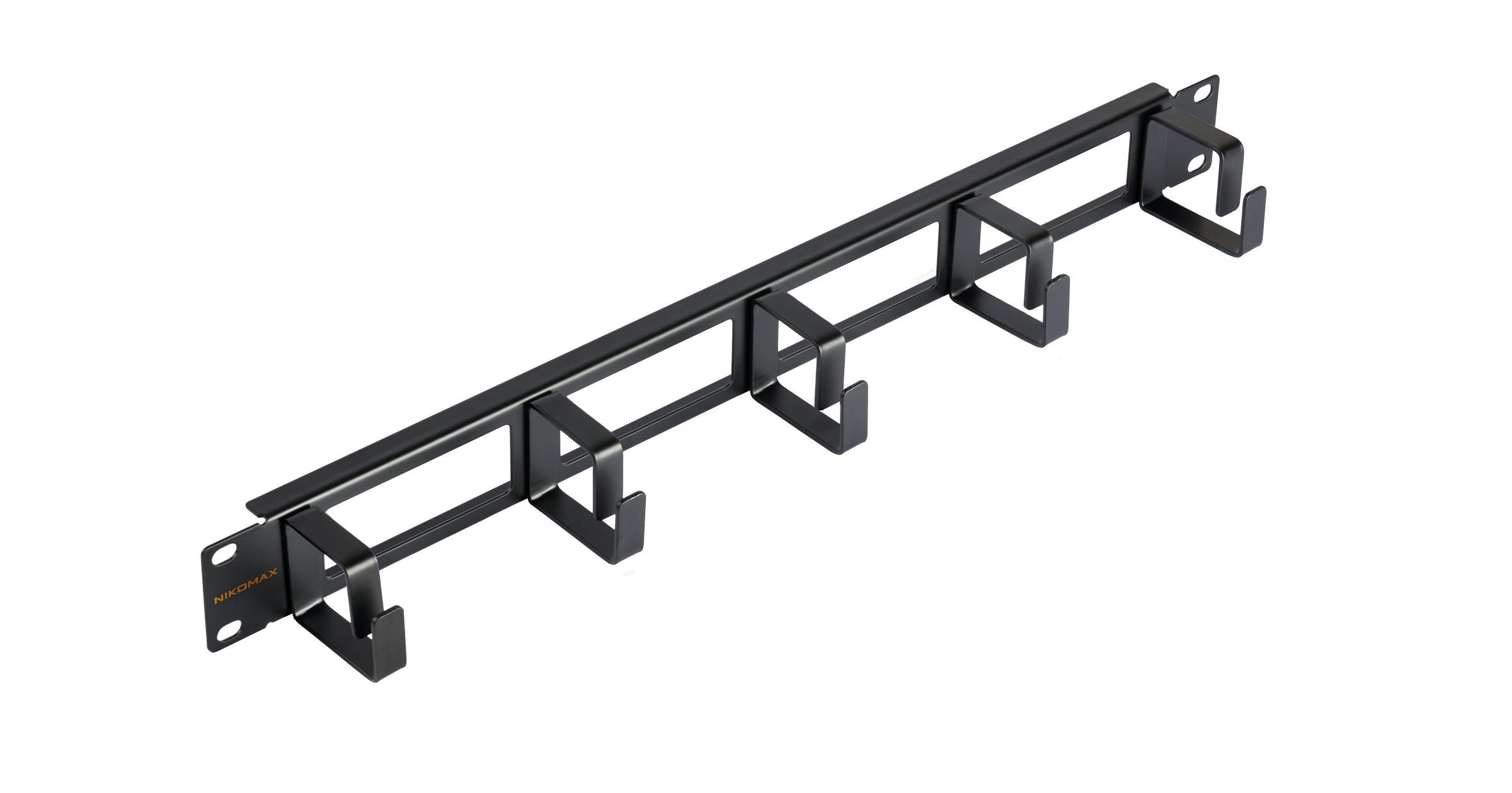 

Органайзер кабельный NIKOMAX NMC-OK400H-1U-BK-2, горизонтальный, 19", 1U, 5-колец, металл, 2 шт черный, NMC-OK400H-1U-BK-2