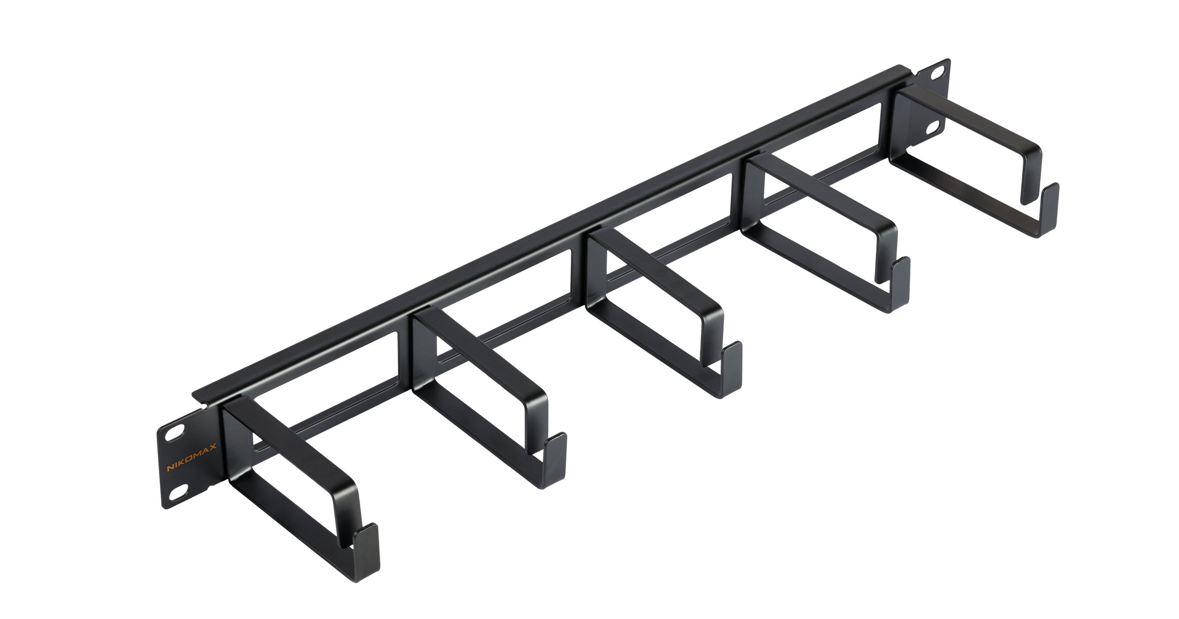 Органайзер кабельный 19" горизонтальный 1U, колец:5, черный, металл, NMC-OK800H-1U-BK-2 NIKOMAX