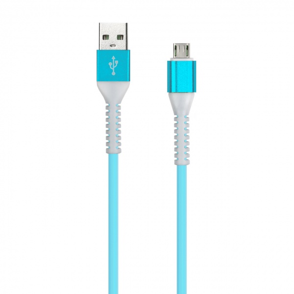 

Кабель USB-microUSB , Smartbuy, 1m, синий, оплетка TPE (iK-12FL blue)