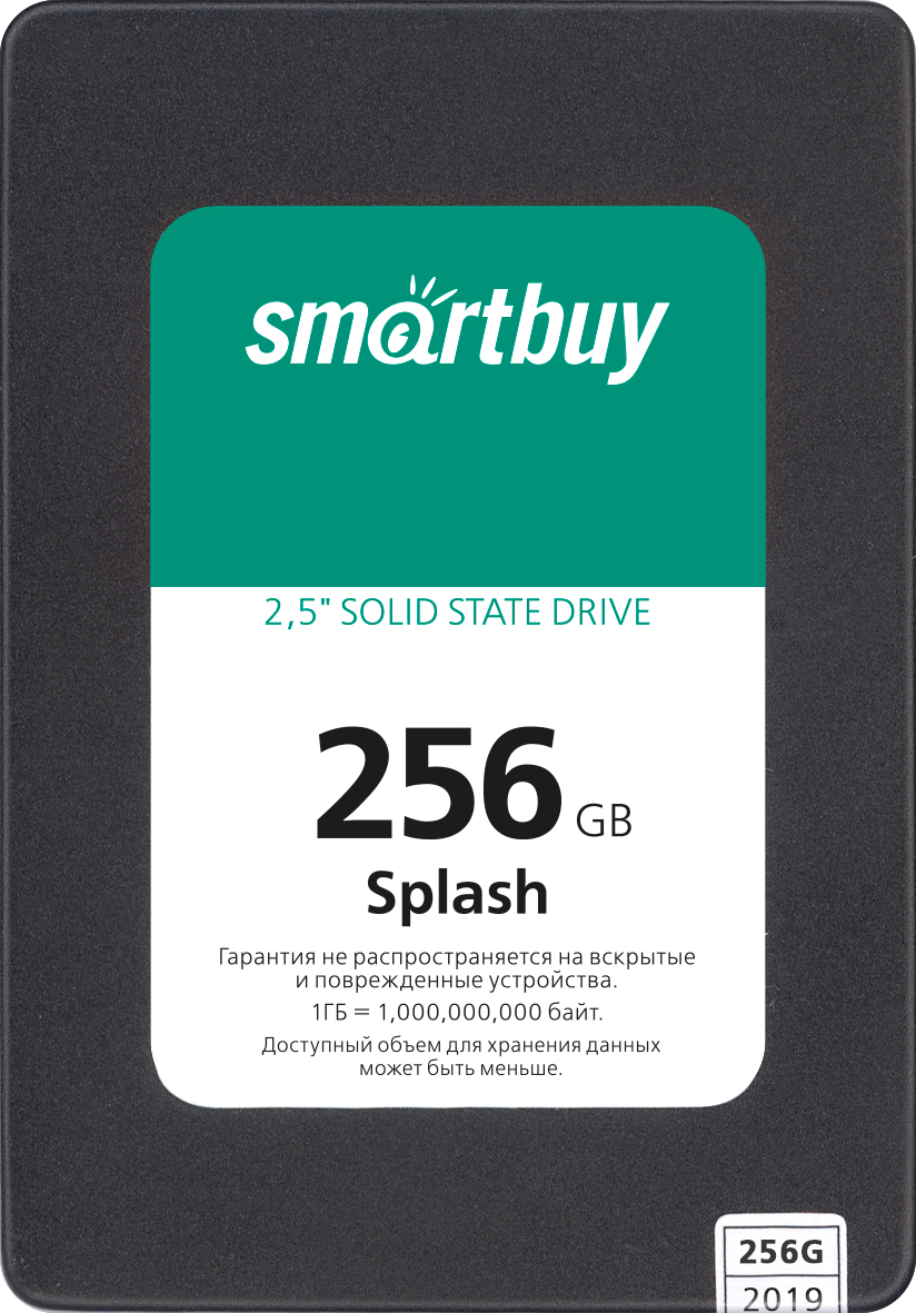 

Твердотельный накопитель (SSD) SmartBuy 256Gb Splash (2019), 2.5", SATA3 (SBSSD-256GT-MX902-25S3)