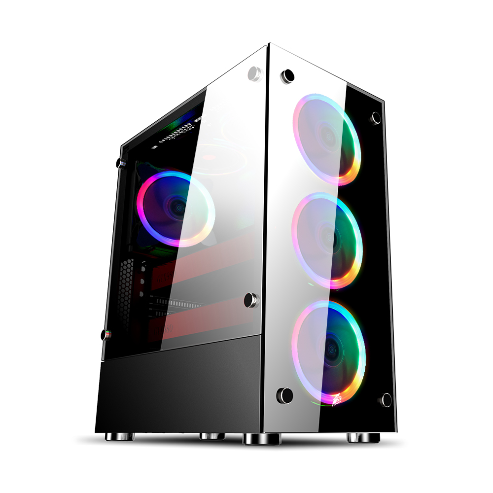 

Корпус 1STPLAYER FIRE DANCING V6, ATX, Midi-Tower, USB 3.0, закаленное стекло, 4x120mm LED вентилятора, черный, Без БП (V6-4R1), FIRE DANCING V6