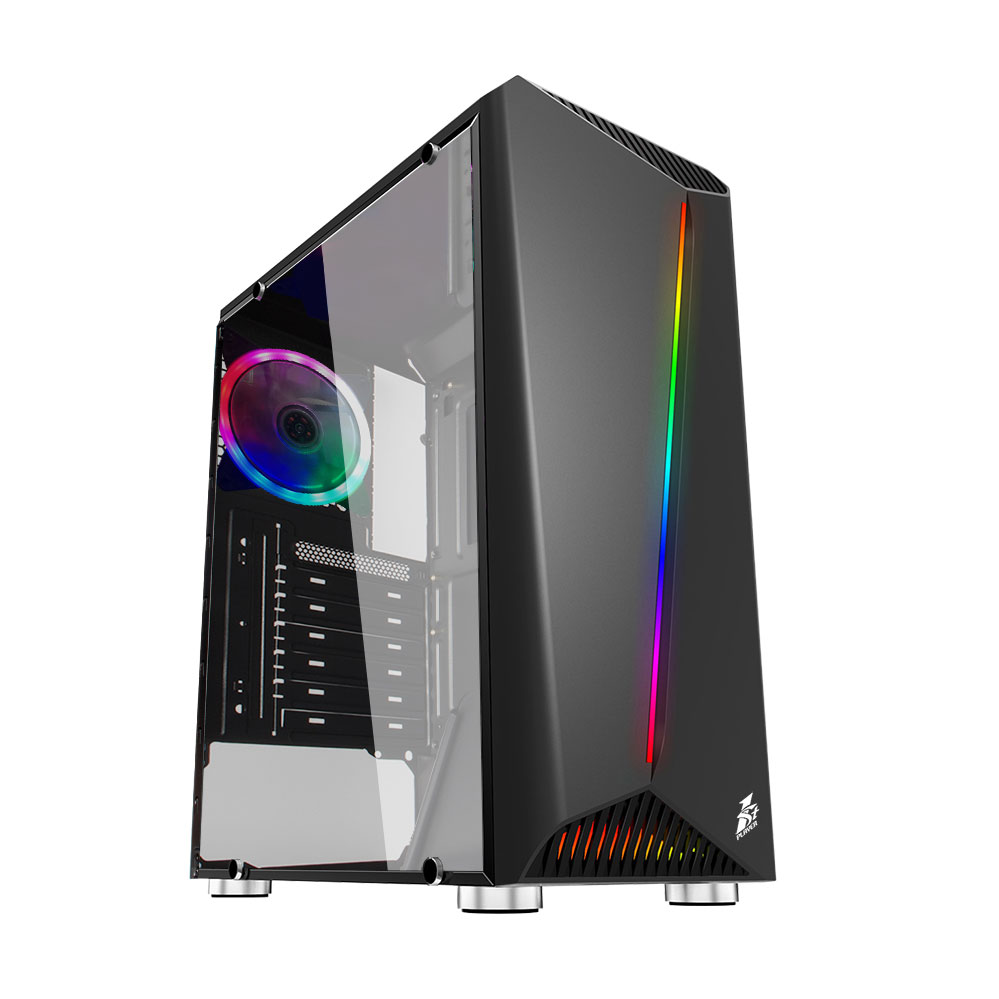 

Корпус 1STPLAYER RAINBOW R3, ATX, Midi-Tower, USB 3.0, RGB подсветка, черный, без БП (R3-1R1), RAINBOW R3