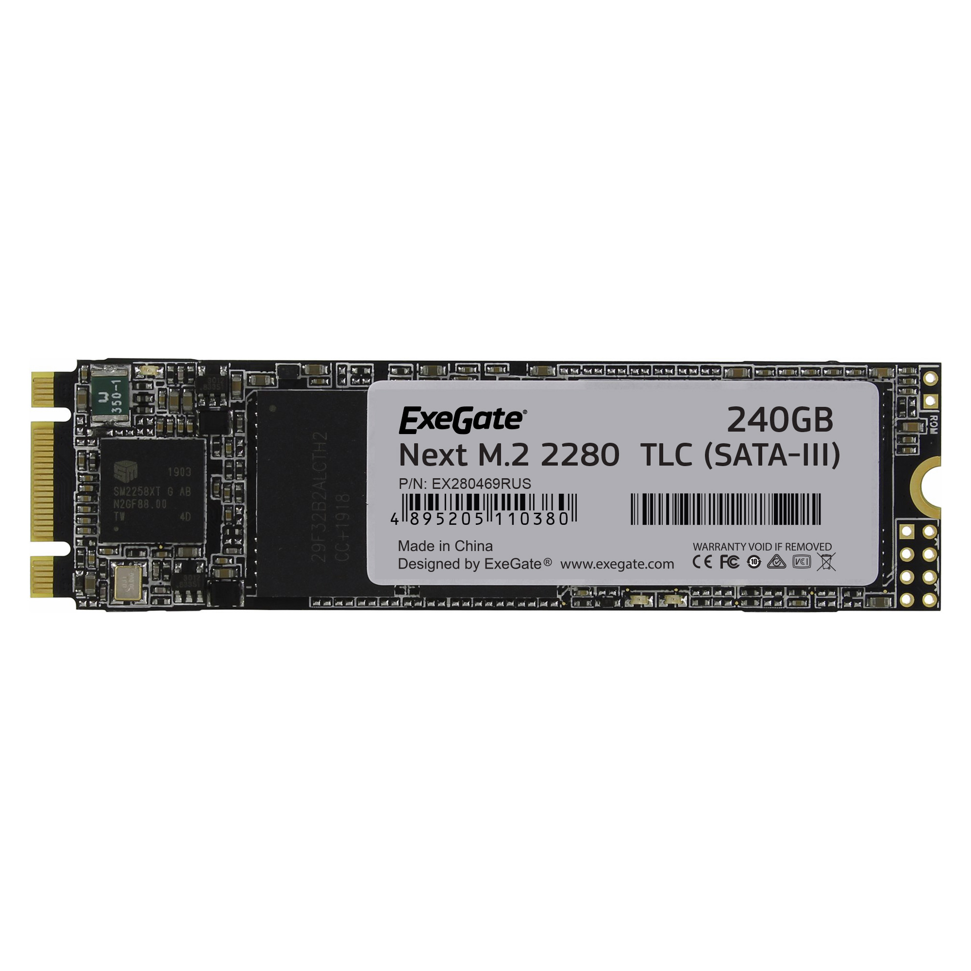 Твердотельный накопитель (SSD) Exegate 240Gb Next, 2280, M.2 (EX280469RUS) - фото 1