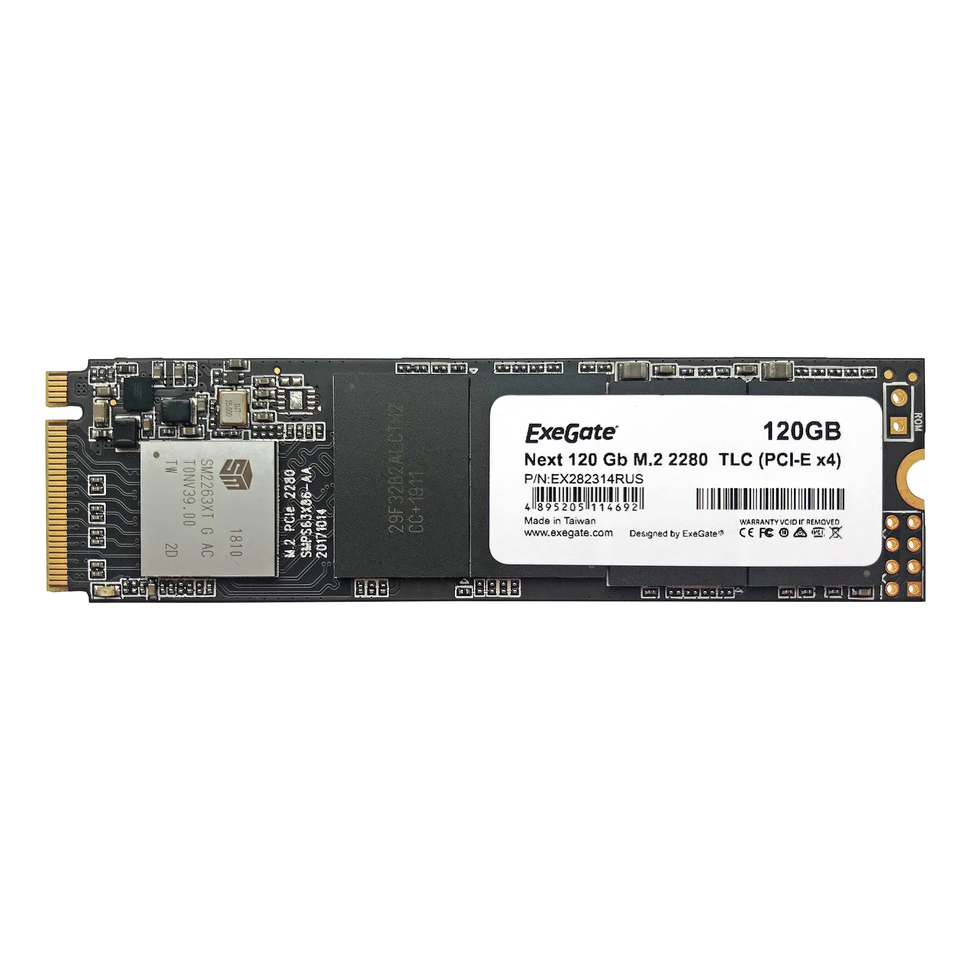 

Твердотельный накопитель (SSD) Exegate 120Gb Next, 2280, M.2 (EX282314RUS)