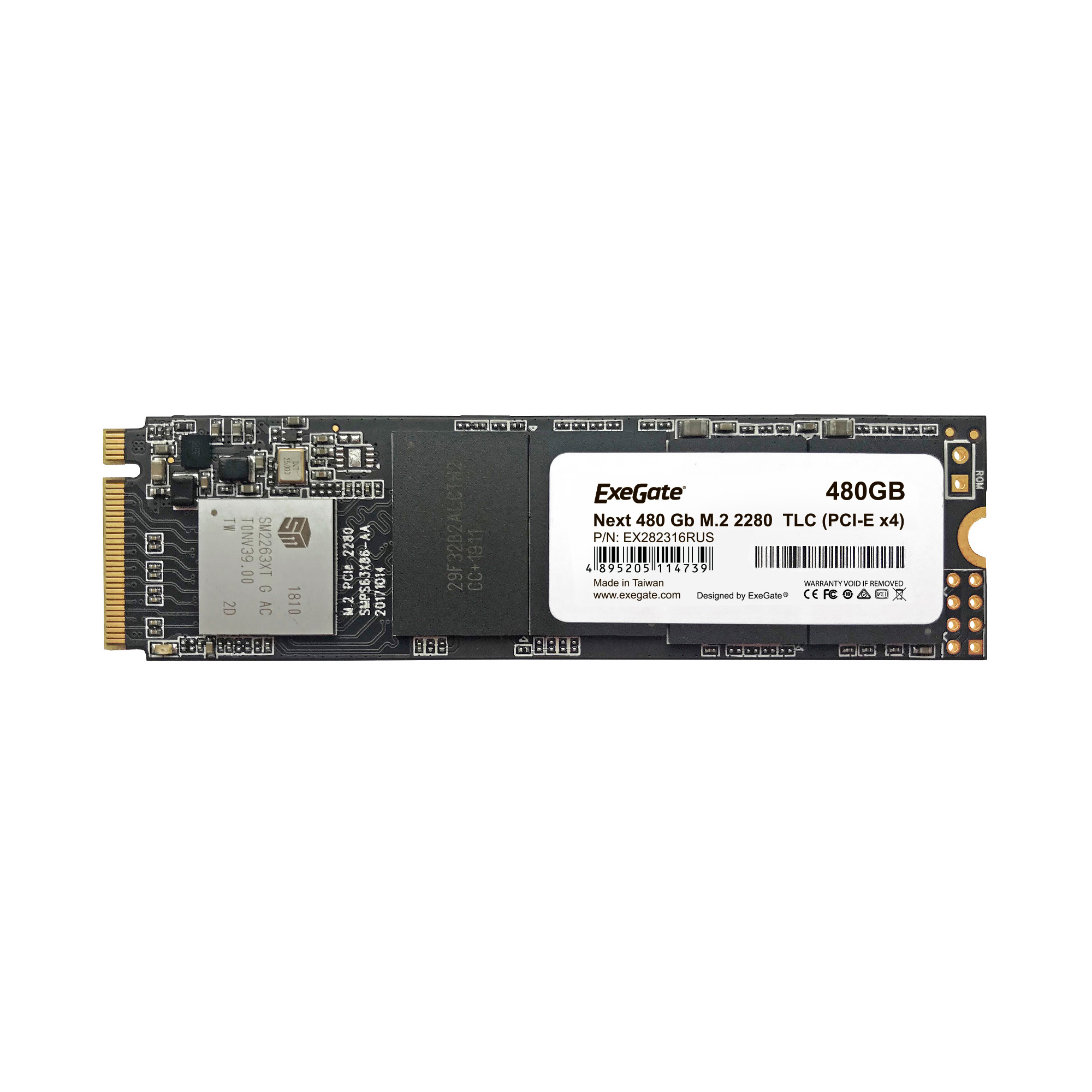 

Твердотельный накопитель (SSD) Exegate 480Gb Next, 2280, M.2 (EX282316RUS)