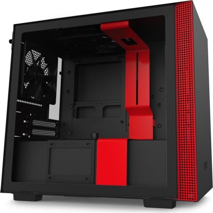 Корпус NZXT H210 Black/red, mini-ITX, Mini-Tower, USB 3.0, черный, Без БП (CA-H210B-BR)