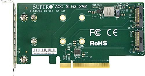 Адаптер Supermicro AOC-SLG3-2M2, 2x NVMe M.2 SSD, PCI-Ex8 для Low Profile (AOC-SLG3-2M2-O)