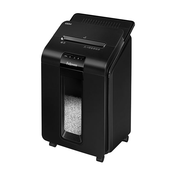 

Шредер FELLOWES AutoMax 100M, секретность P-4, 240 см/мин., фрагменты - 1 см x 4 мм, объем 23 л, скрепки, скобы, карты (FS-46292), 100M