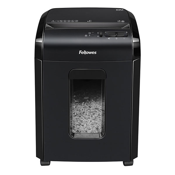 

Шредер FELLOWES PowerShred 10M, секретность P-5, 274 см/мин., фрагменты - 1.5 см x 2 мм, объем 19 л, кол-во листов до 10 шт., скобы, карты (FS-46306), 10M