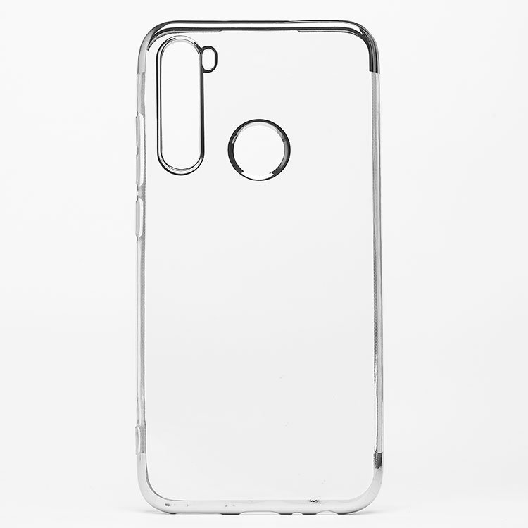 

Чехол-накладка SC152 для смартфона Xiaomi Redmi Note 8, силикон, прозрачный, с серебристой рамкой (109798)