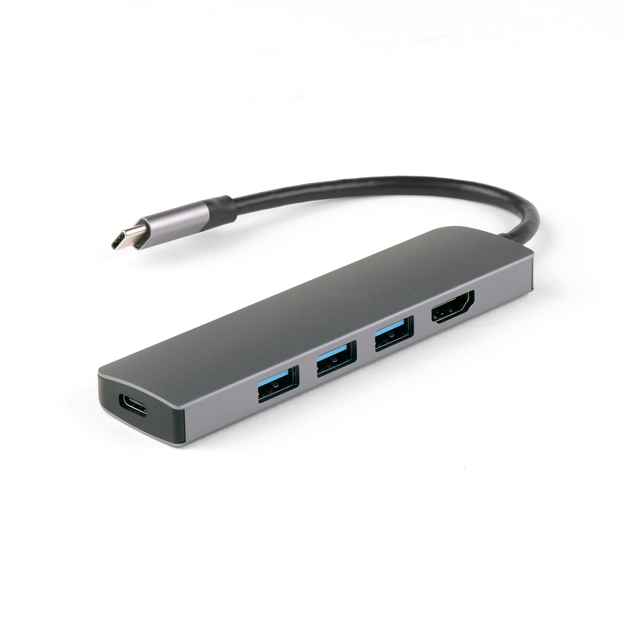 Концентратор IQFuture IQ-C5, 3xUSB 3.0, 1xUSB-C, серый + HDMI