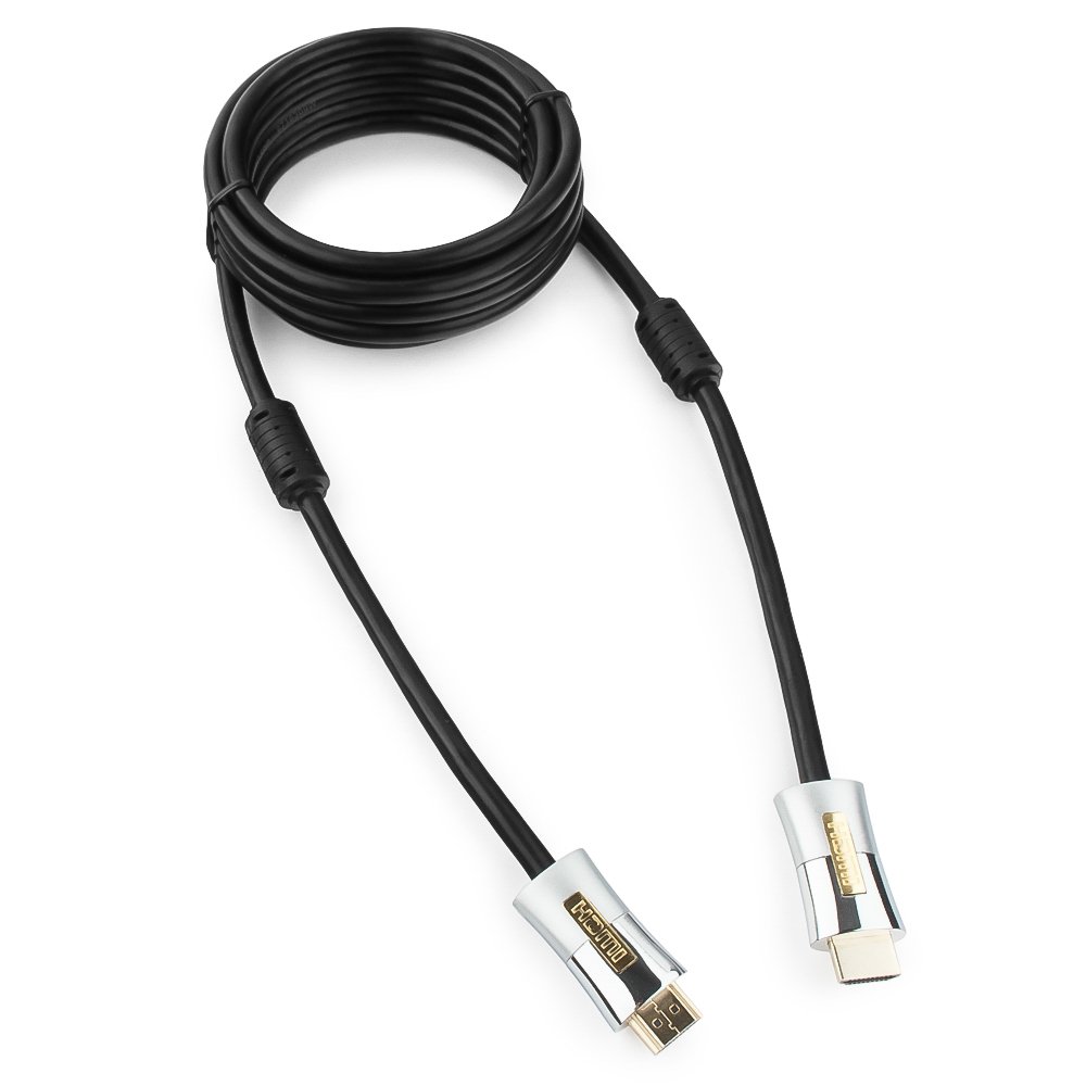 Кабель HDMI(19M)-HDMI(19M) v2.0, Gembird/Cablexpert, 3m, озол.разъемы, металлический корпус, ферритовые кольца (CC-P-HDMI01-3M))