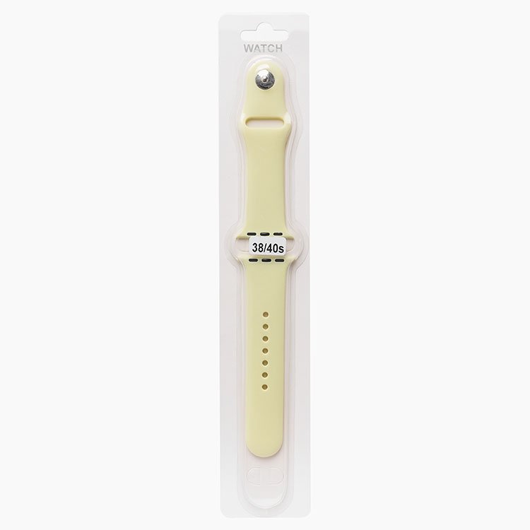 Ремешок Sport Band для Apple Watch, S, силикон, слоновая кость (107175)