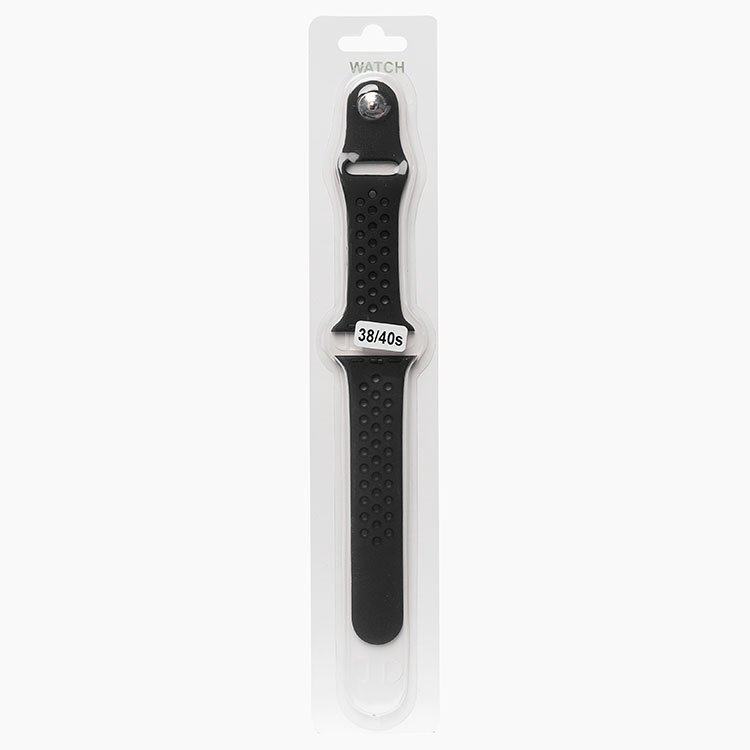 

Ремешок Sport N для Apple Watch, S, силикон, черный (107195)